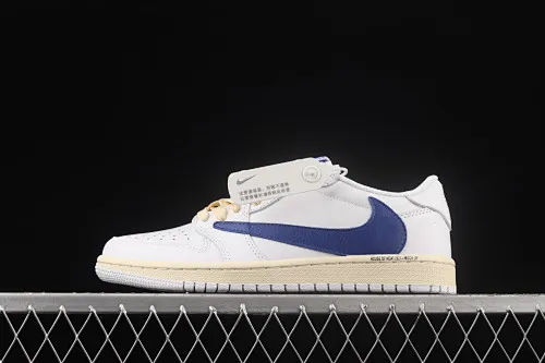 All categories Air Jordan Jordan series basketball shoes Air Jordan 1 Low Travi Scott x Fragment x Air Jordan 1 Low OG SP AJ1 Joe 1 Barb White Yellow Blue DM6839-186